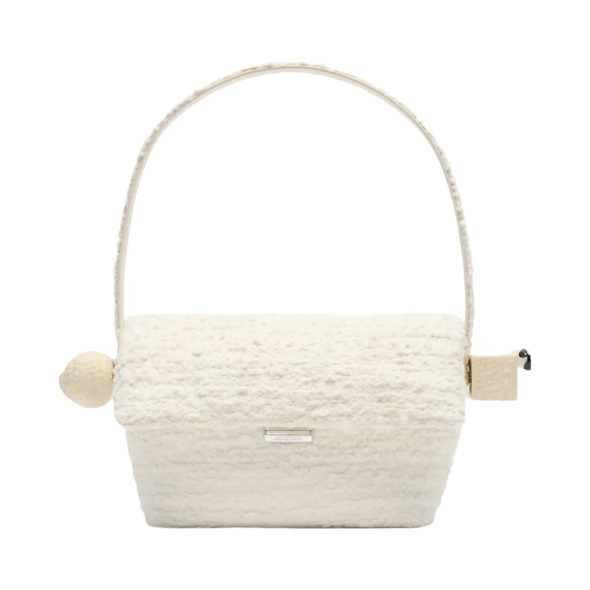 Jacquemus The Rond CarreShoulder Bag With Flap Light Ivory