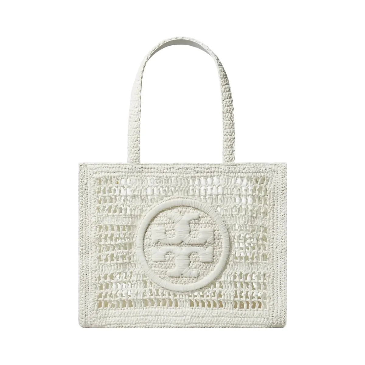 Tory Burch Small Ella Hand-Crocheted Tote White