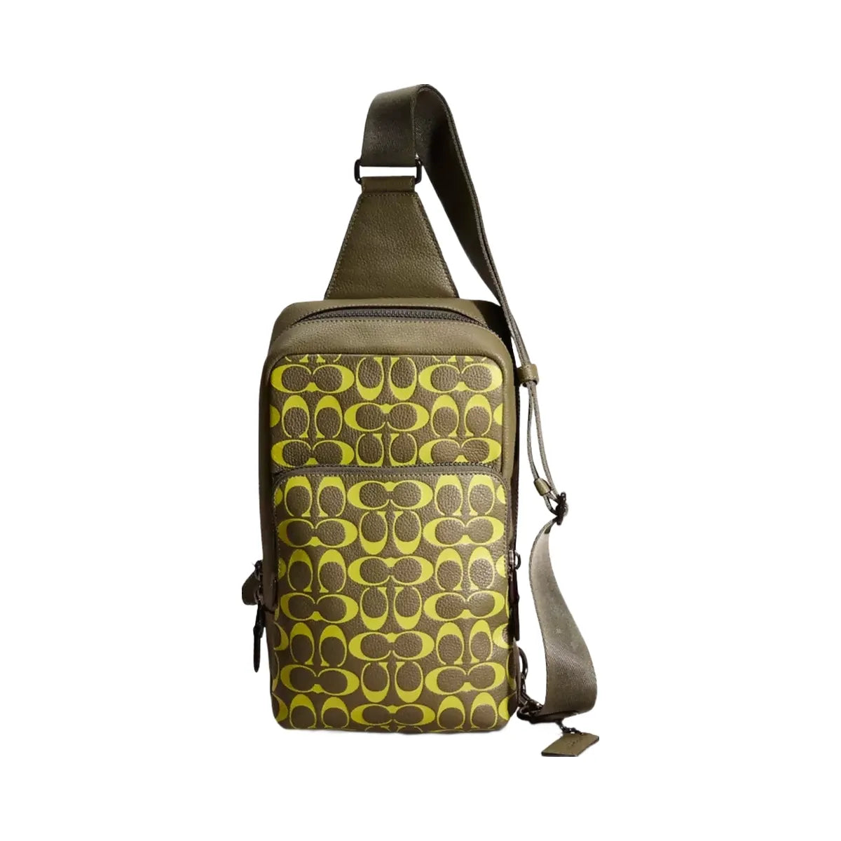 Coach Restored Gotham Pack In Signature Leather Army Green Key Lime