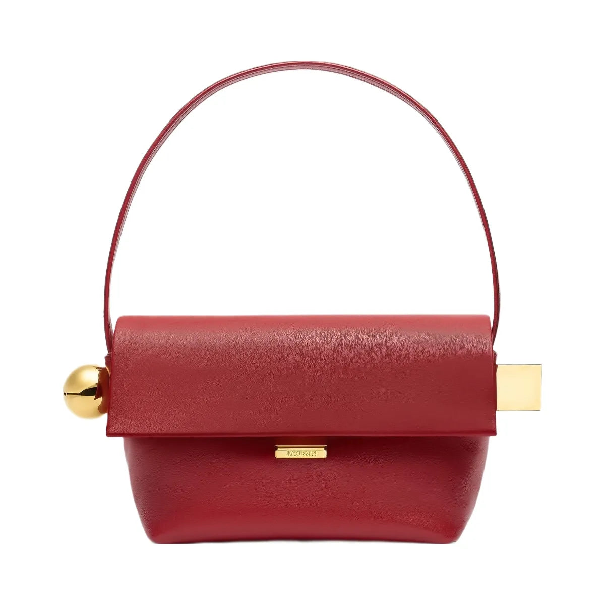 Jacquemus The Rond CarreFolded Shoulder Bag Dark Red