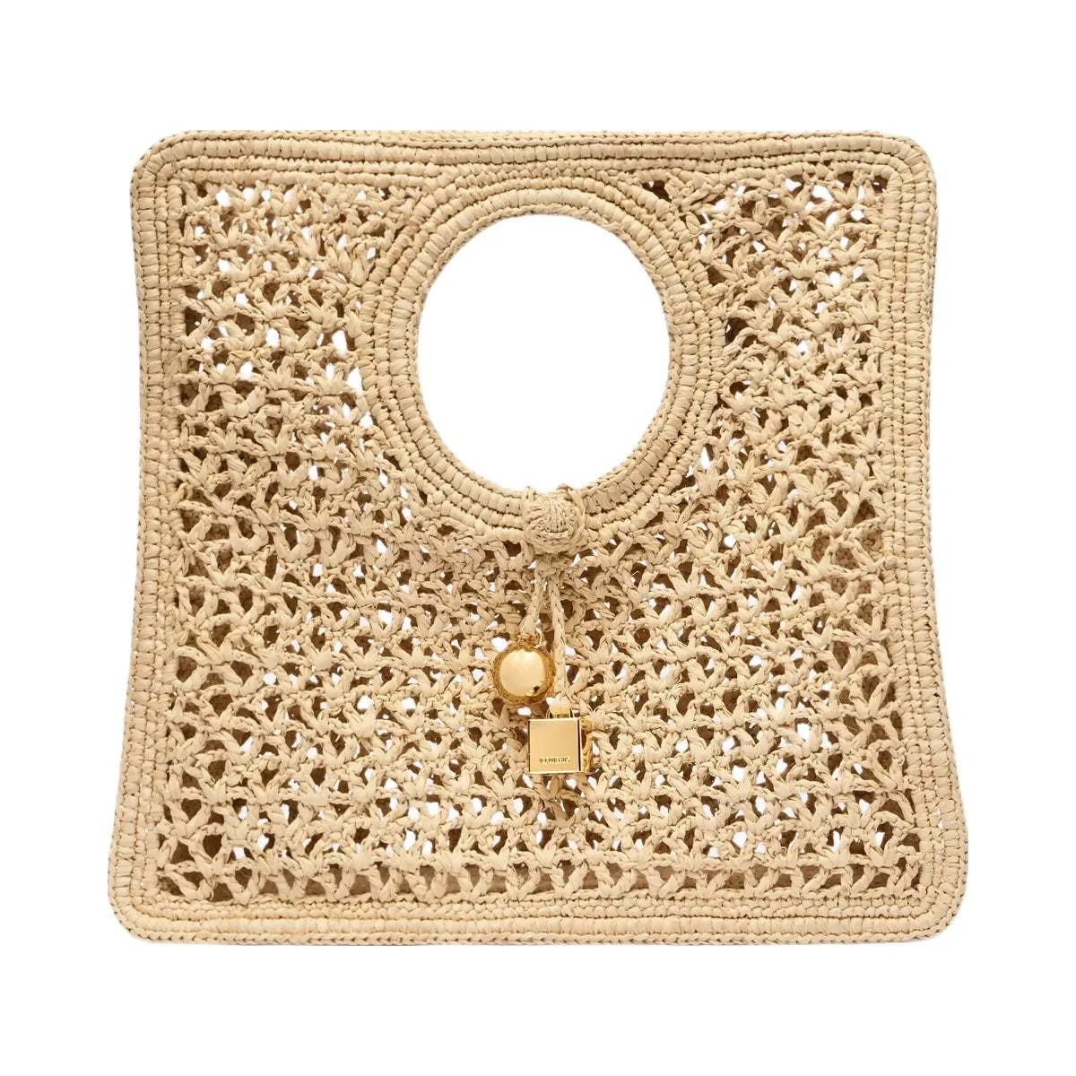 Jacquemus The Spiaggia Small Square Bag Small Square Raffia Bag Natural