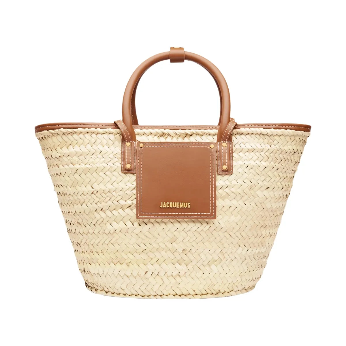 Jacquemus The Soli Basket Beach Basket Bag Light Brown