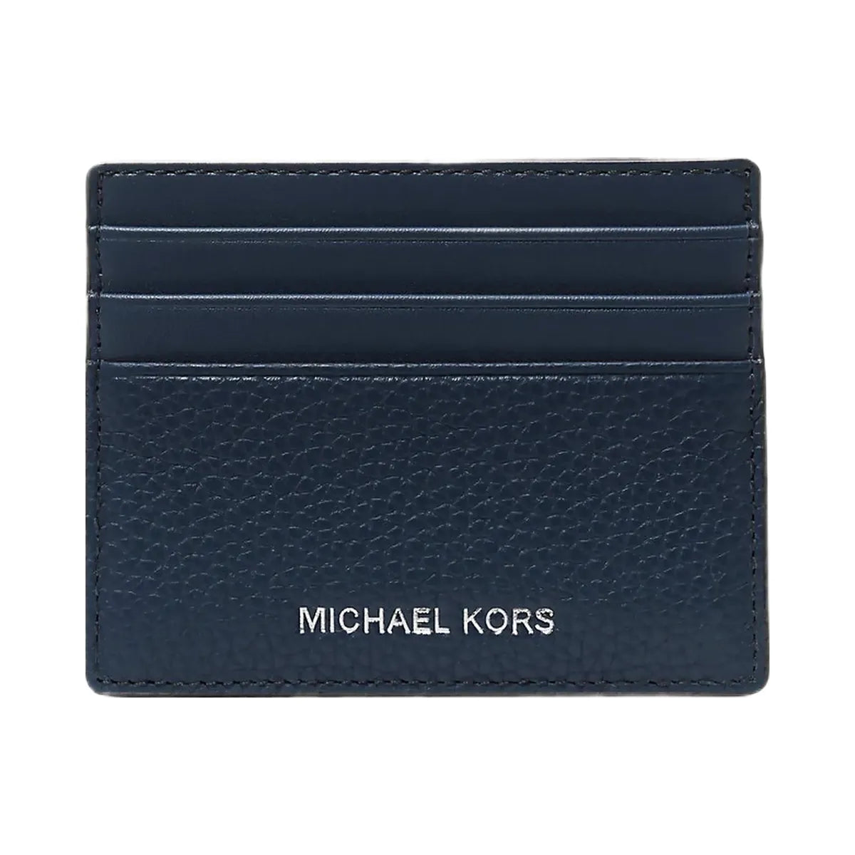 Michael Kors Cooper Pebbled Leather Tall Card Case Navy