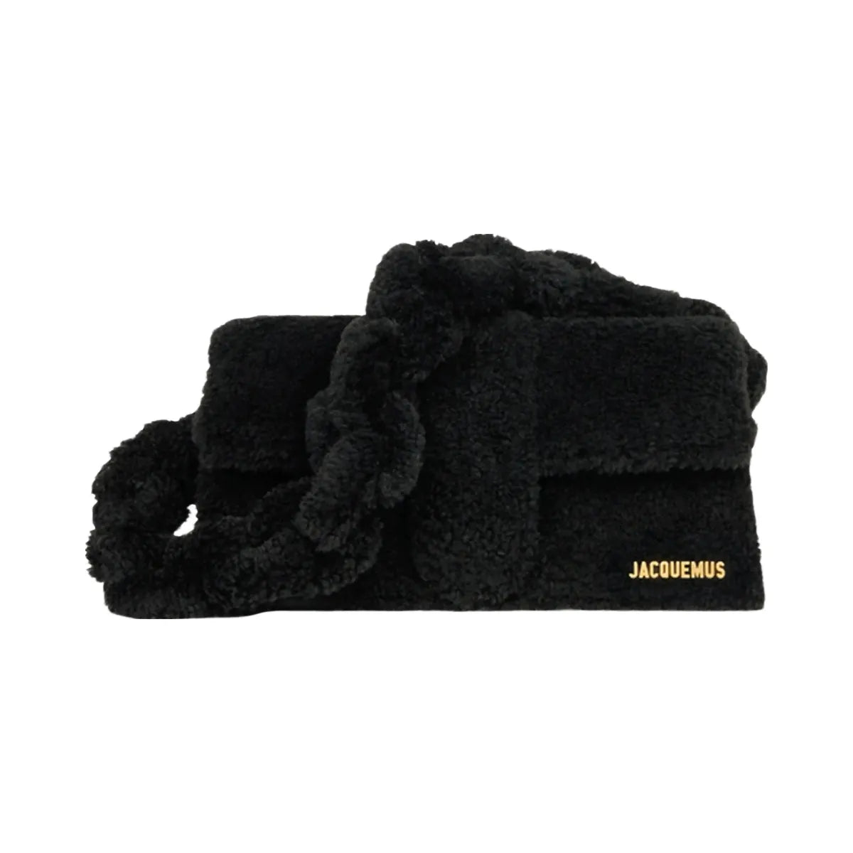 Jacquemus Le Bambidou Shearling Flap Bag Black