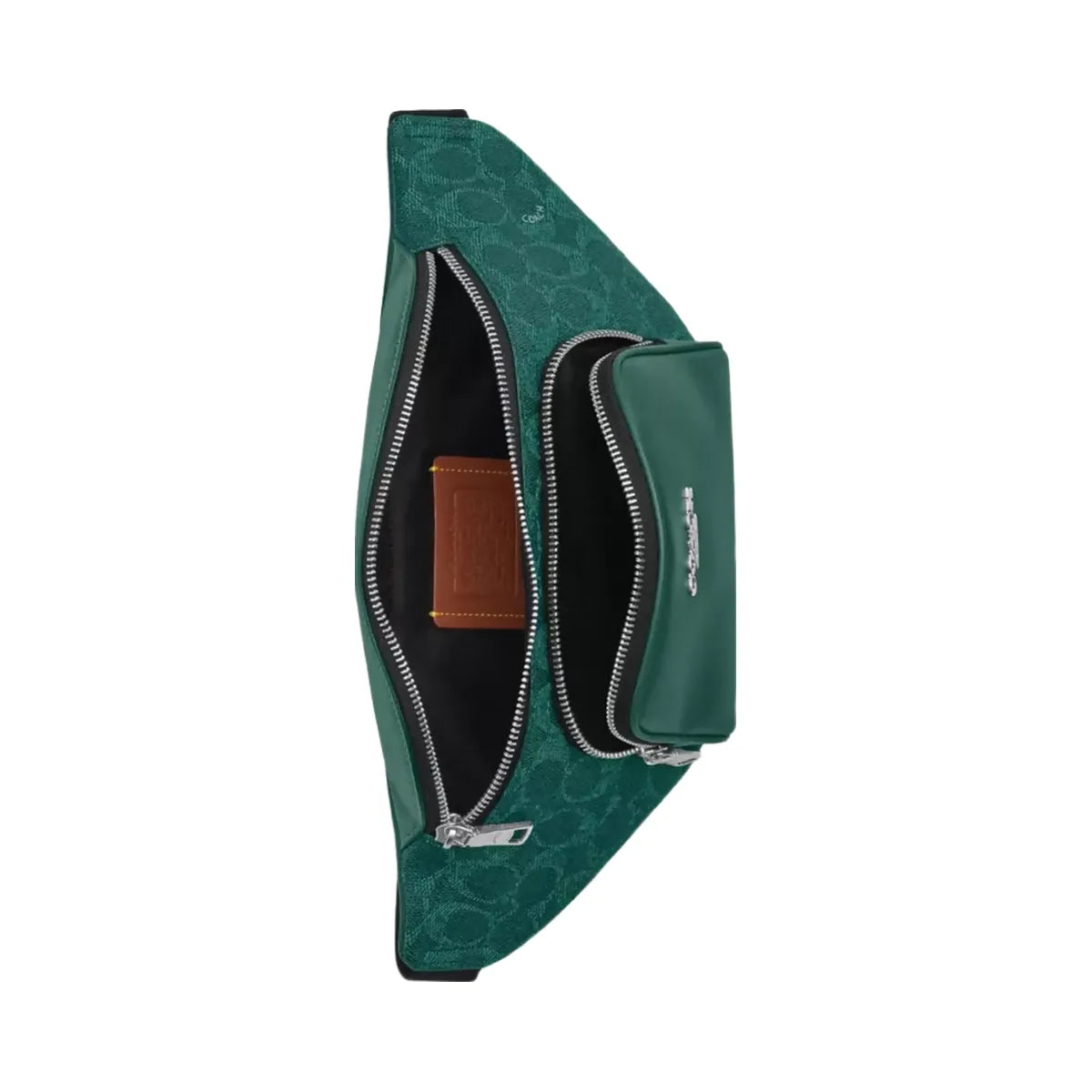Coach Racer Small Belt Bag In Signature Canvas Silver Sea Green