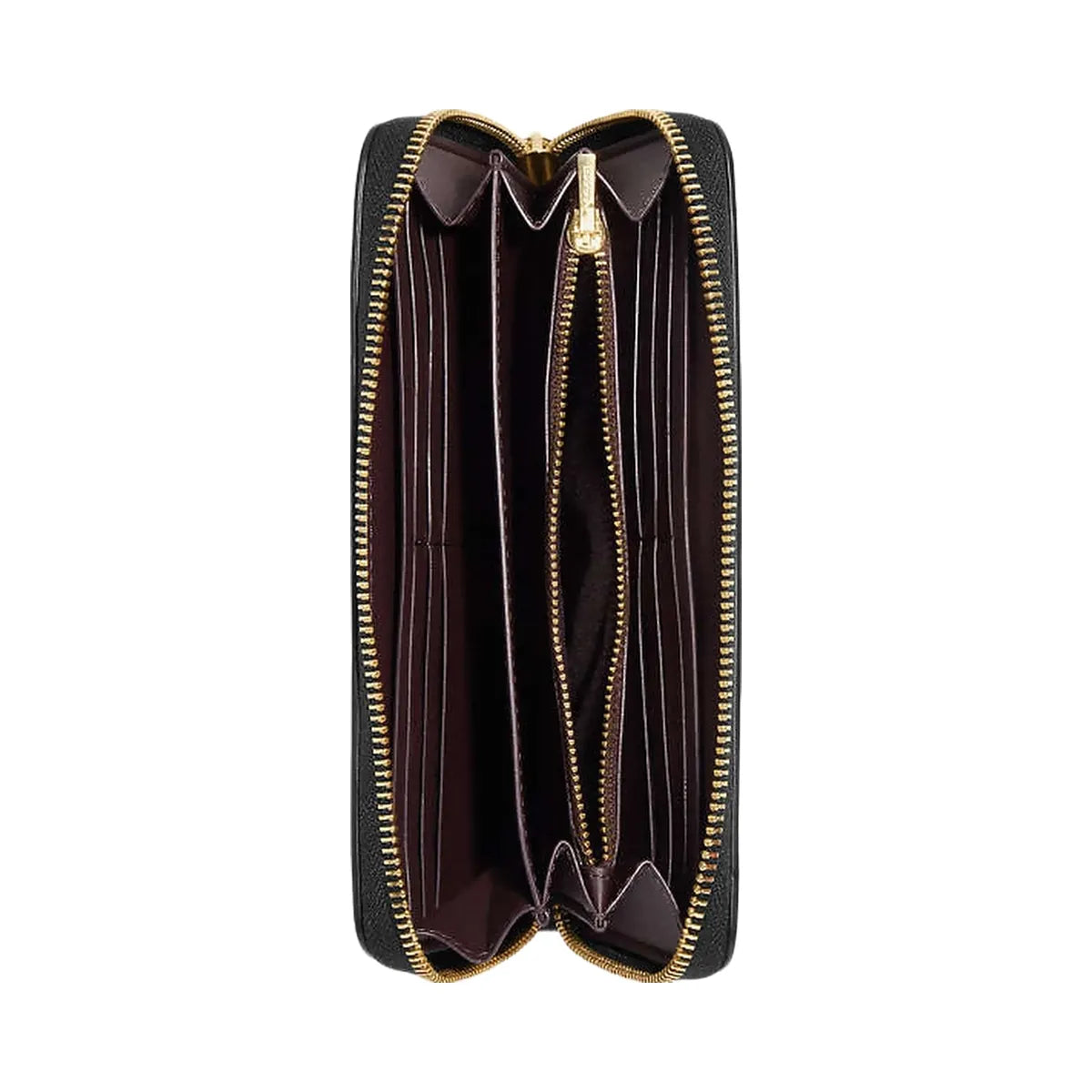 Coach Boxed Long Zip Around Wallet In Signature Leather Gold-Black