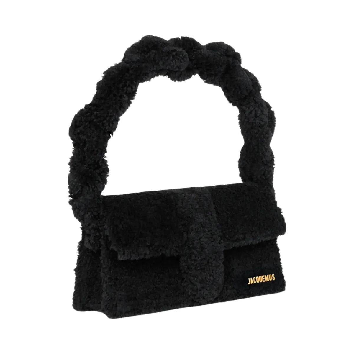 Jacquemus Le Bambidou Shearling Flap Bag Black