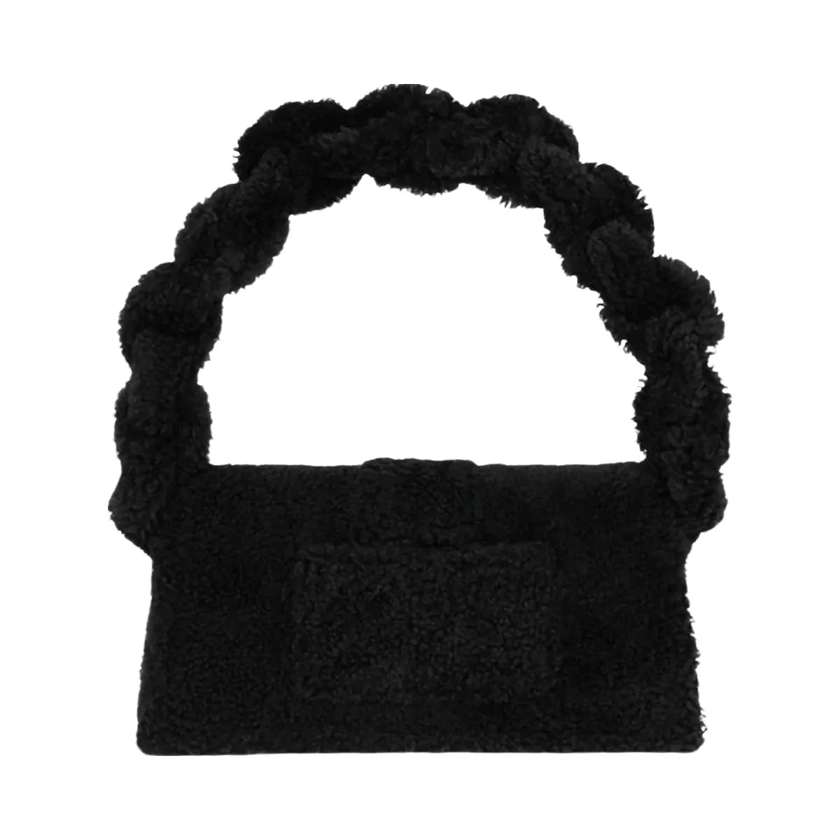 Jacquemus Le Bambidou Shearling Flap Bag Black