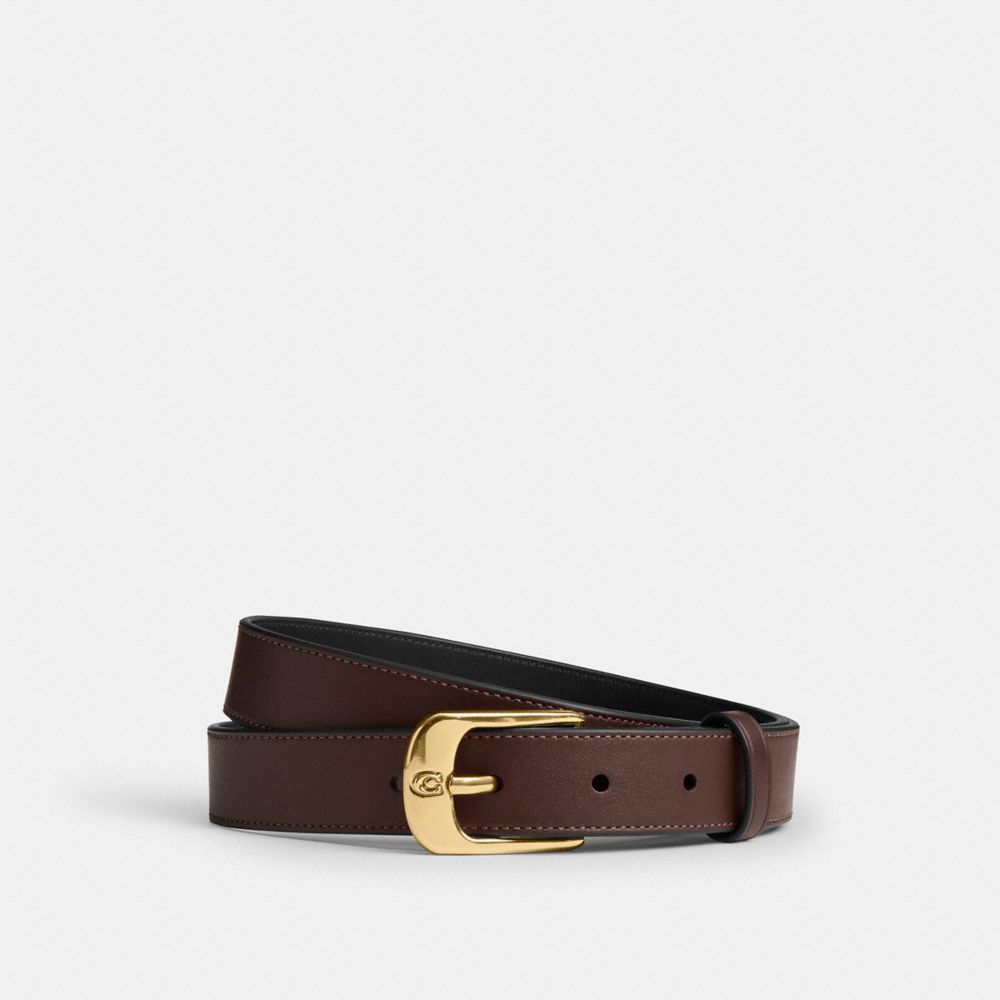 Coach C Harness Buckle Belt, 25 Mm Gold Maple