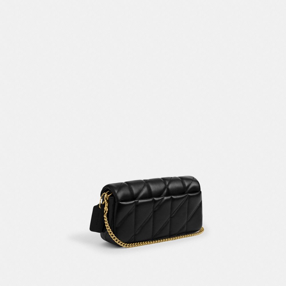 Coach Tabby Chain Crossbody Bag 19 With Quilting Brass Black
