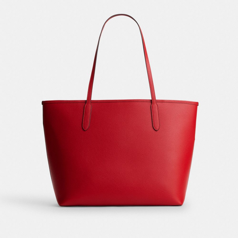 Coach City Tote Bag Gold Bright Cardinal