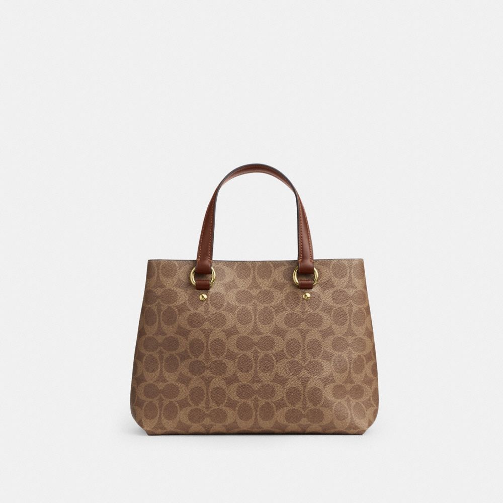 Coach Station Carryall Bag In Signature Canvas Gold Tan Brown
