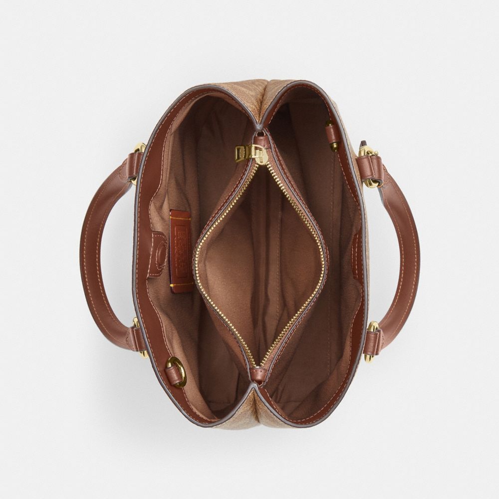 Coach Station Carryall Bag In Signature Canvas Gold Tan Brown