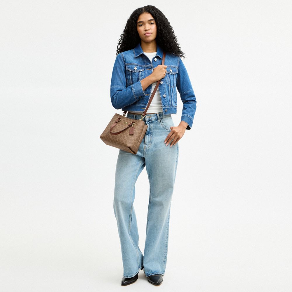 Coach Station Carryall Bag In Signature Canvas Gold Tan Brown