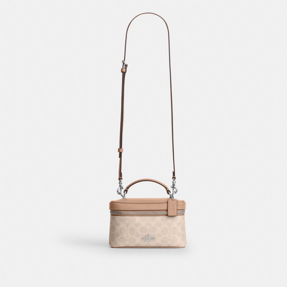 Coach Rainer Crossbody Bag 18 In Signature Canvas Silver Sand Taupe