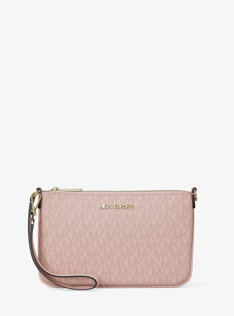 Michael Kors Jet Set Small Signature Logo Convertible Wristlet Powder Blush