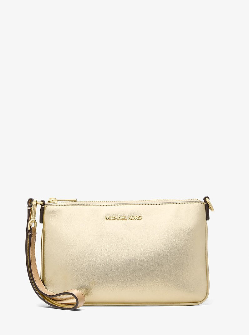 Michael Kors Jet Set Small Metallic Wristlet Pale Gold