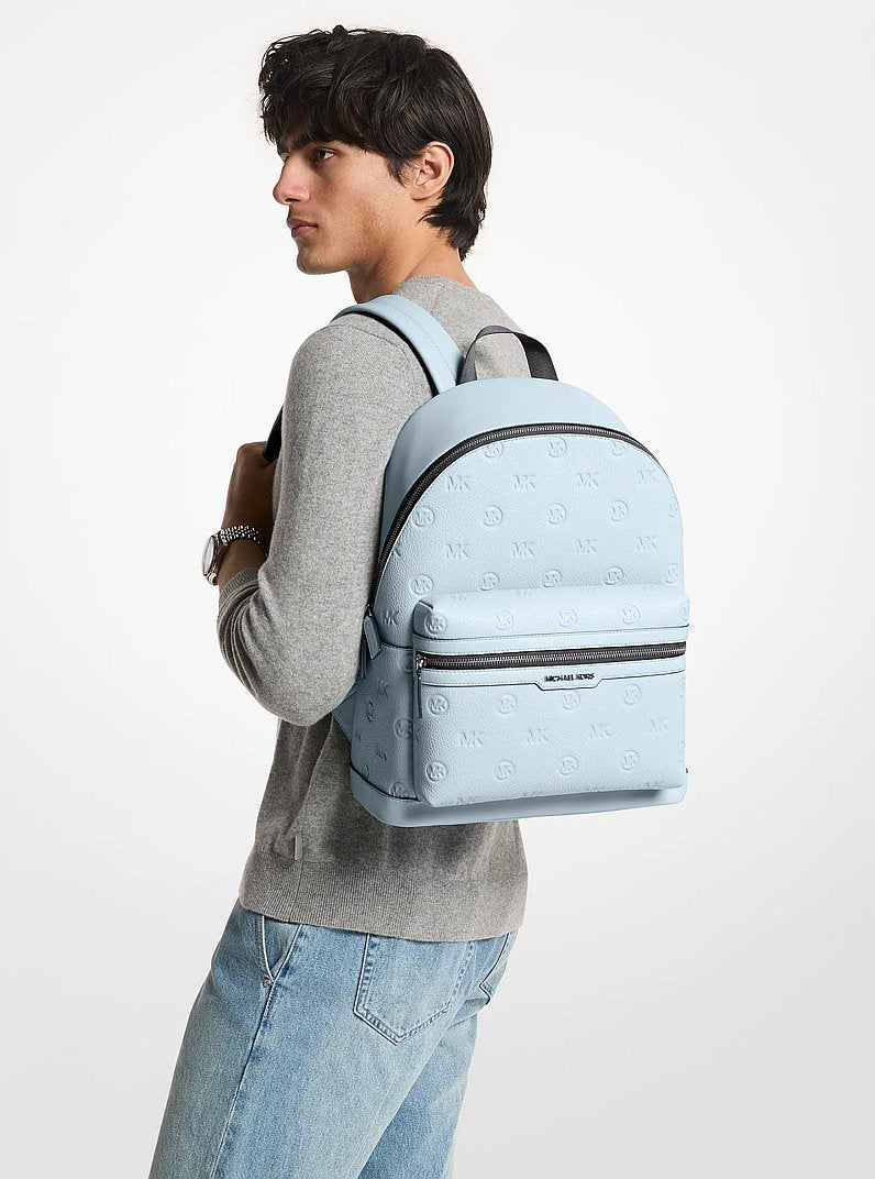 Michael Kors Cooper Medium Logo Debossed Dome Backpack Pale Ocean