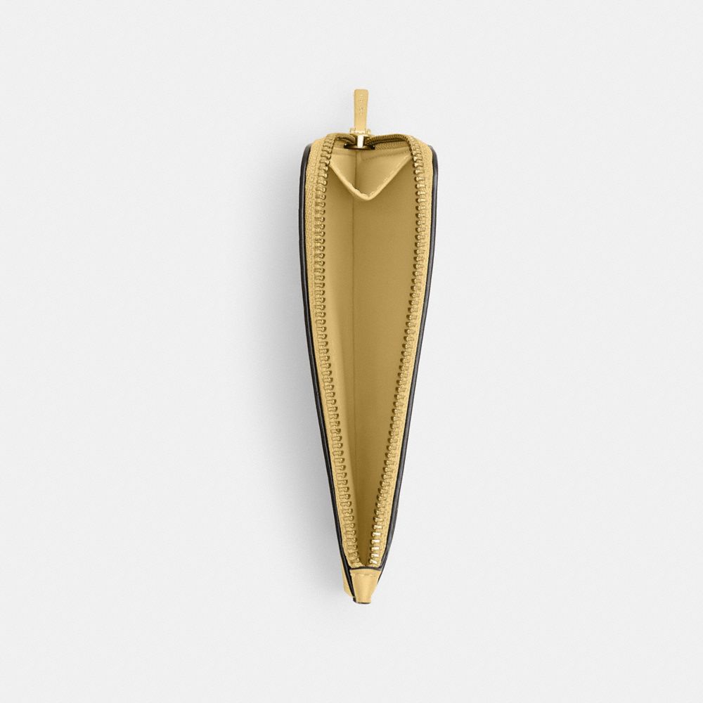 Coach New York Zip Card Case Brass Vanilla