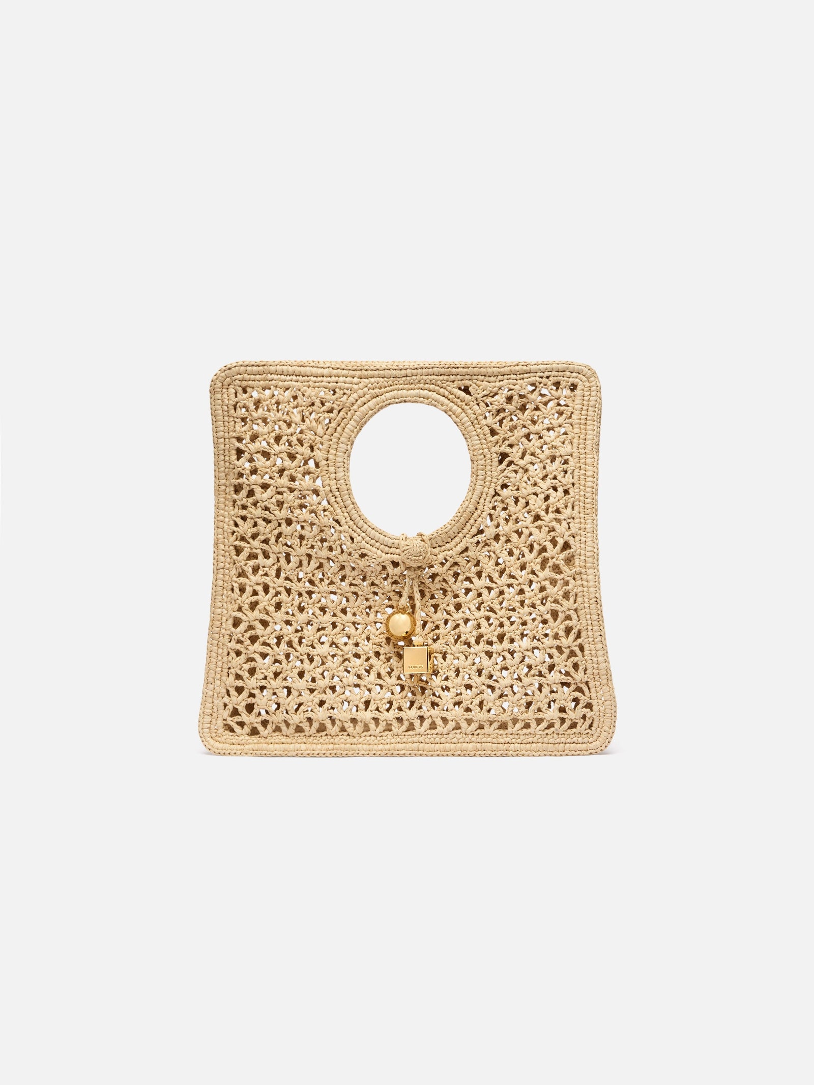 Jacquemus The Spiaggia Small Square Bag Small Square Raffia Bag Natural