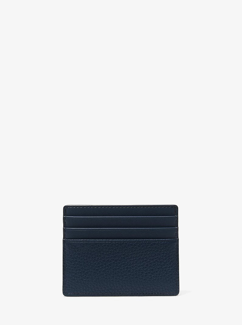 Michael Kors Cooper Pebbled Leather Tall Card Case Navy