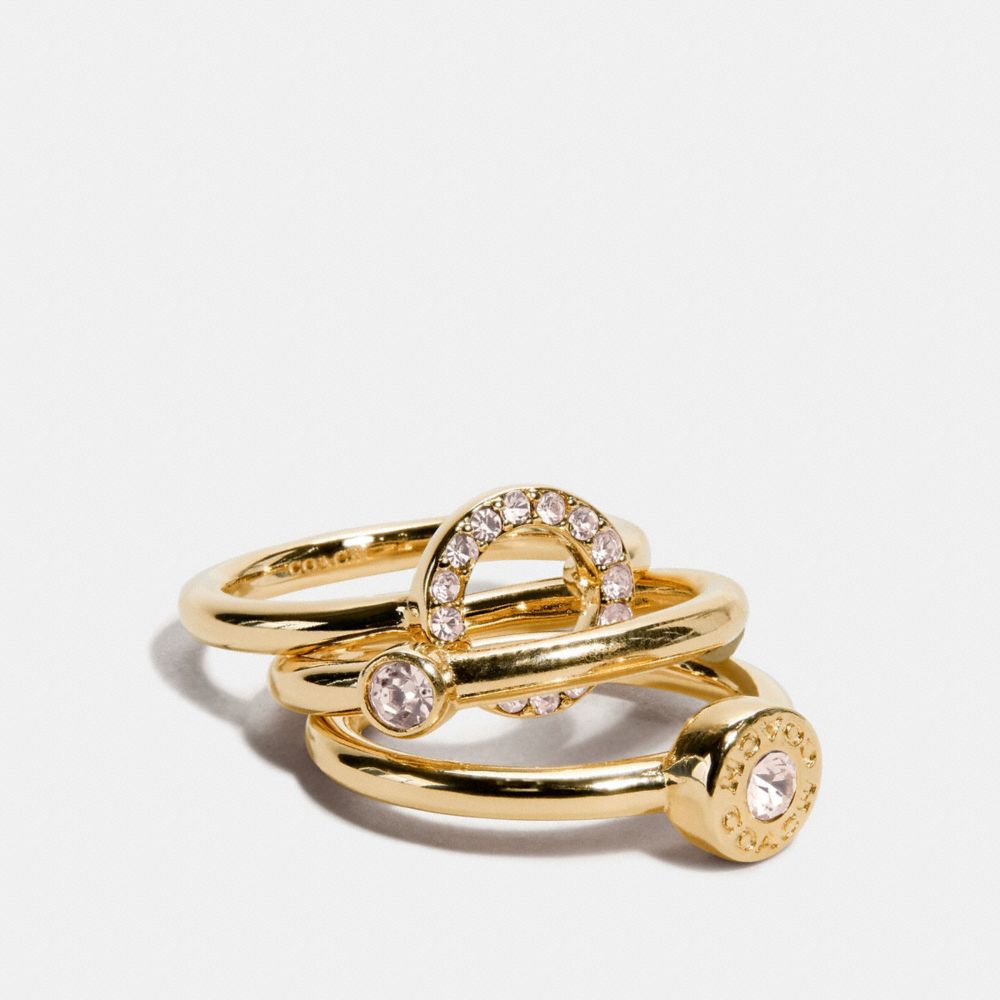 Coach Open Circle Halo Ring Set Gold