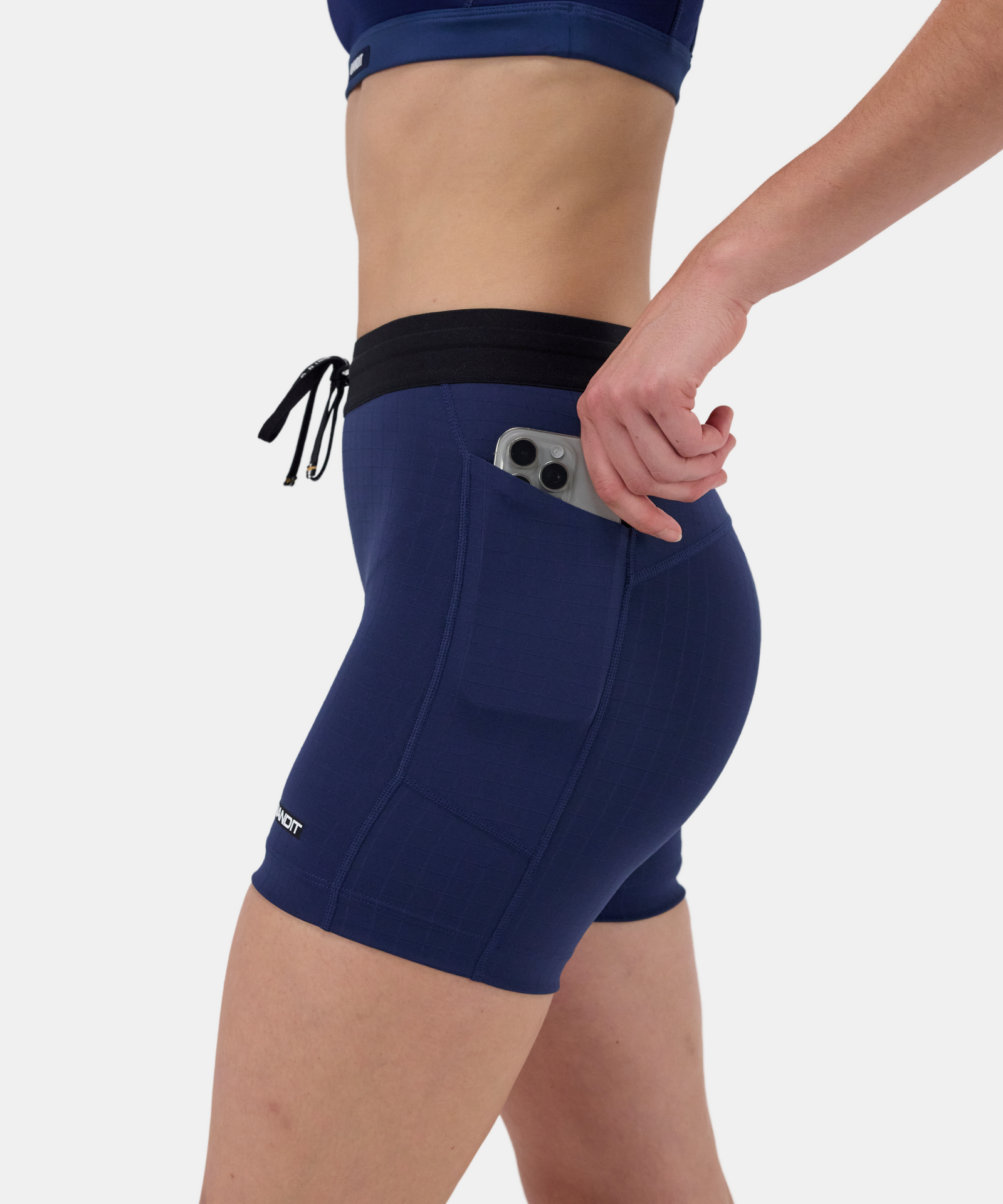 Bandit Gridlock 5 Compression Short Womens Ny Navy