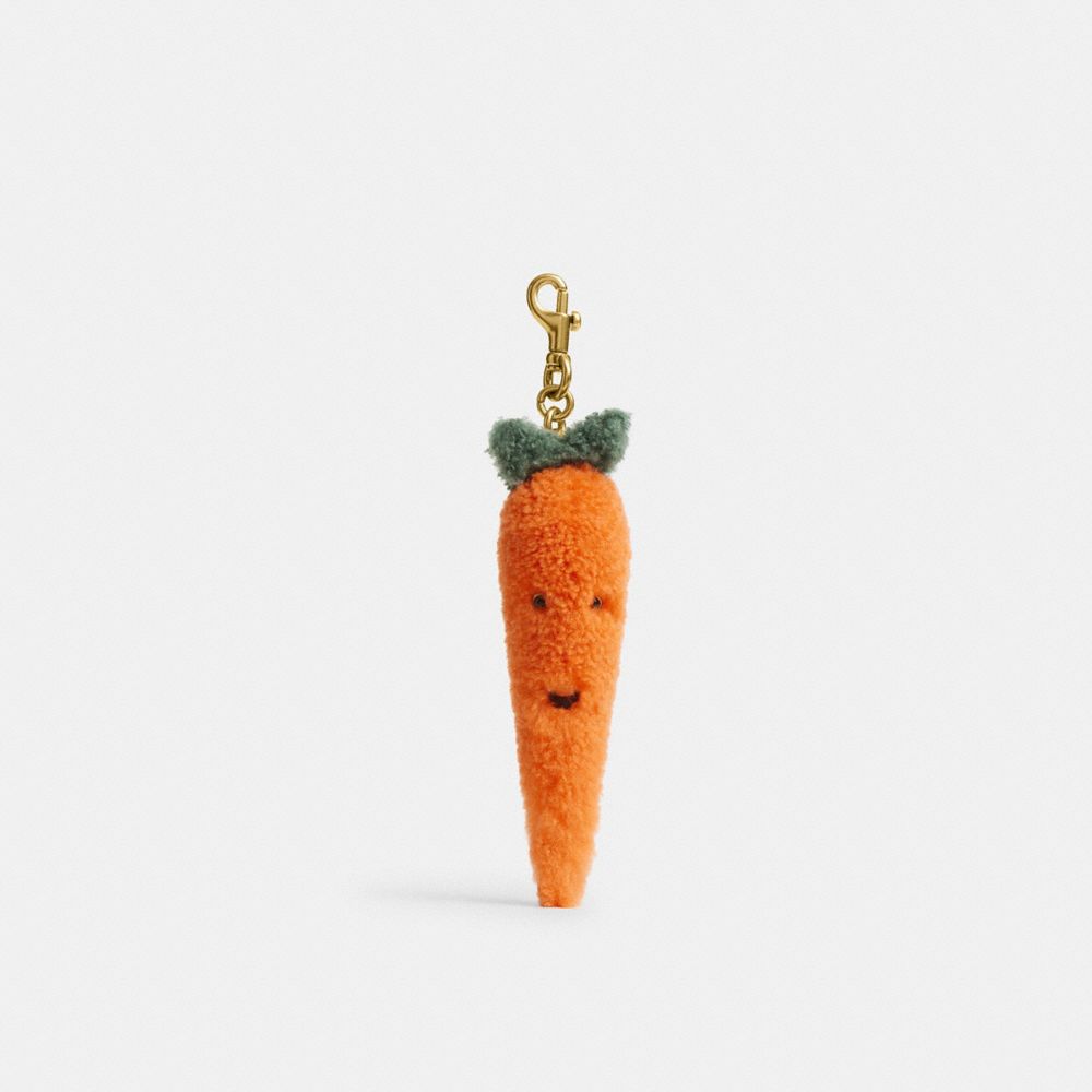 Coach Carroty Bag Charm In Shearling Brass Multi