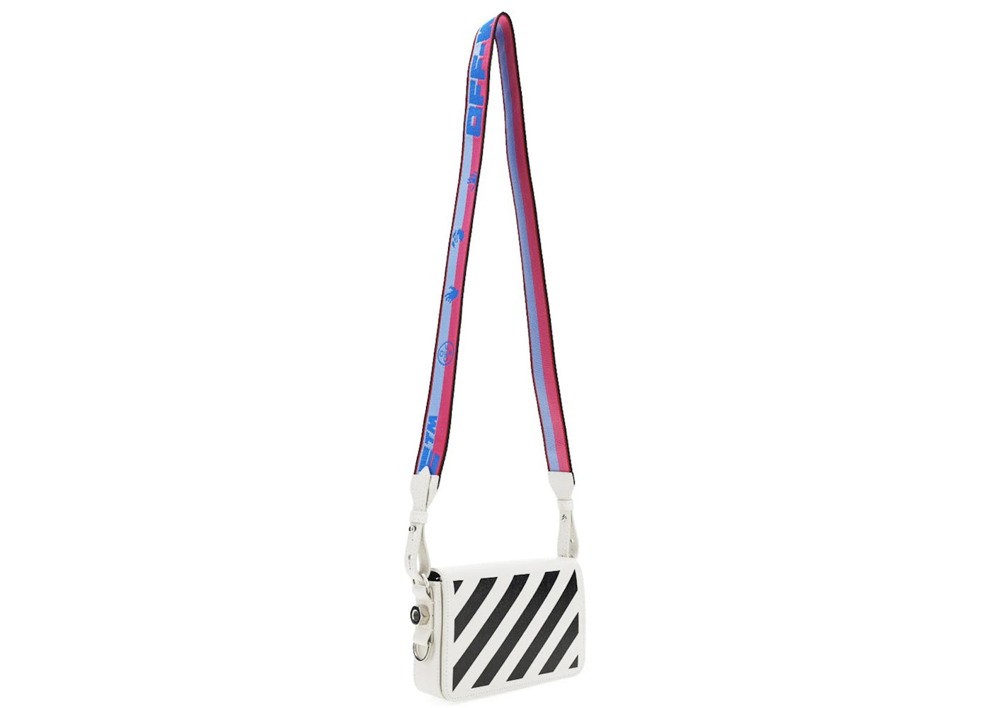 Off-White Diagonal Stripes Binder Shoulder Bag Mini White