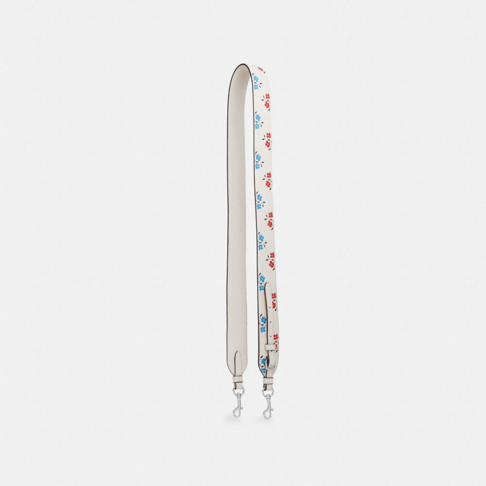 Coach Strap With Floral Print Silver Chalk Multi