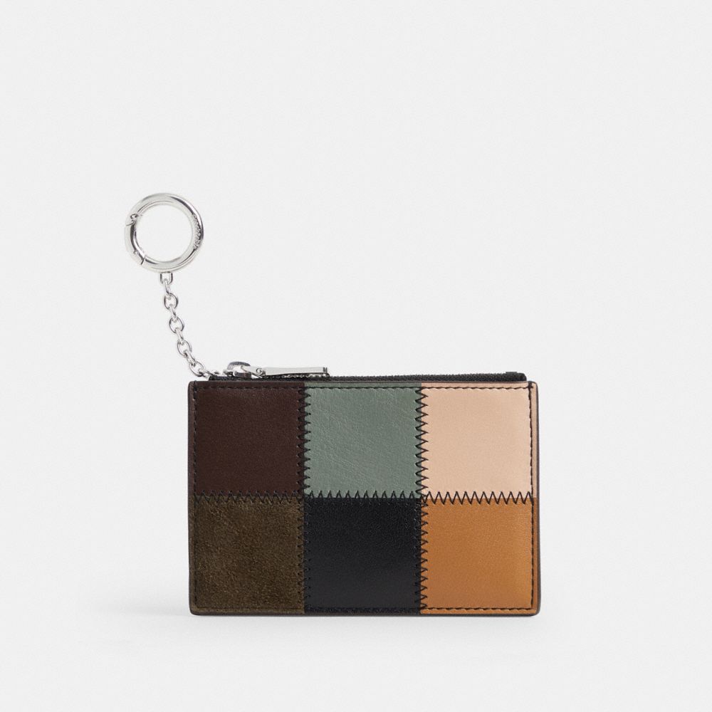 Coach Zip Card Case With Key Ring In Upcrafted Suede And Upcrafted Leather Multi 4