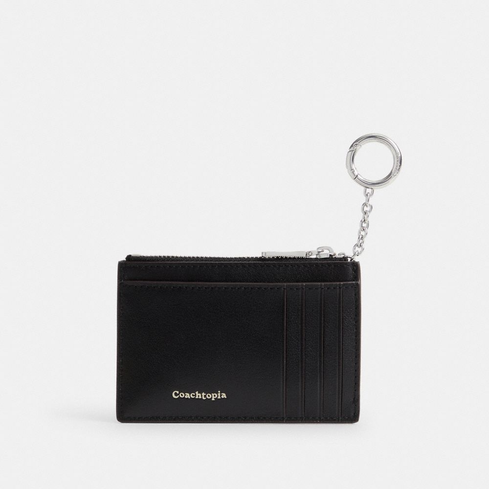 Coach Zip Card Case With Key Ring In Upcrafted Suede And Upcrafted Leather Multi 4