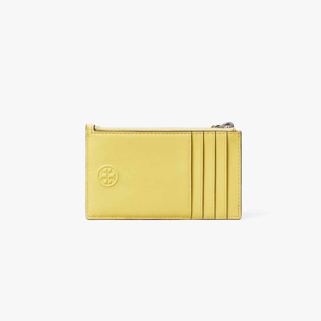 Tory Burch Fleming Charm Zip Card Case Yellow