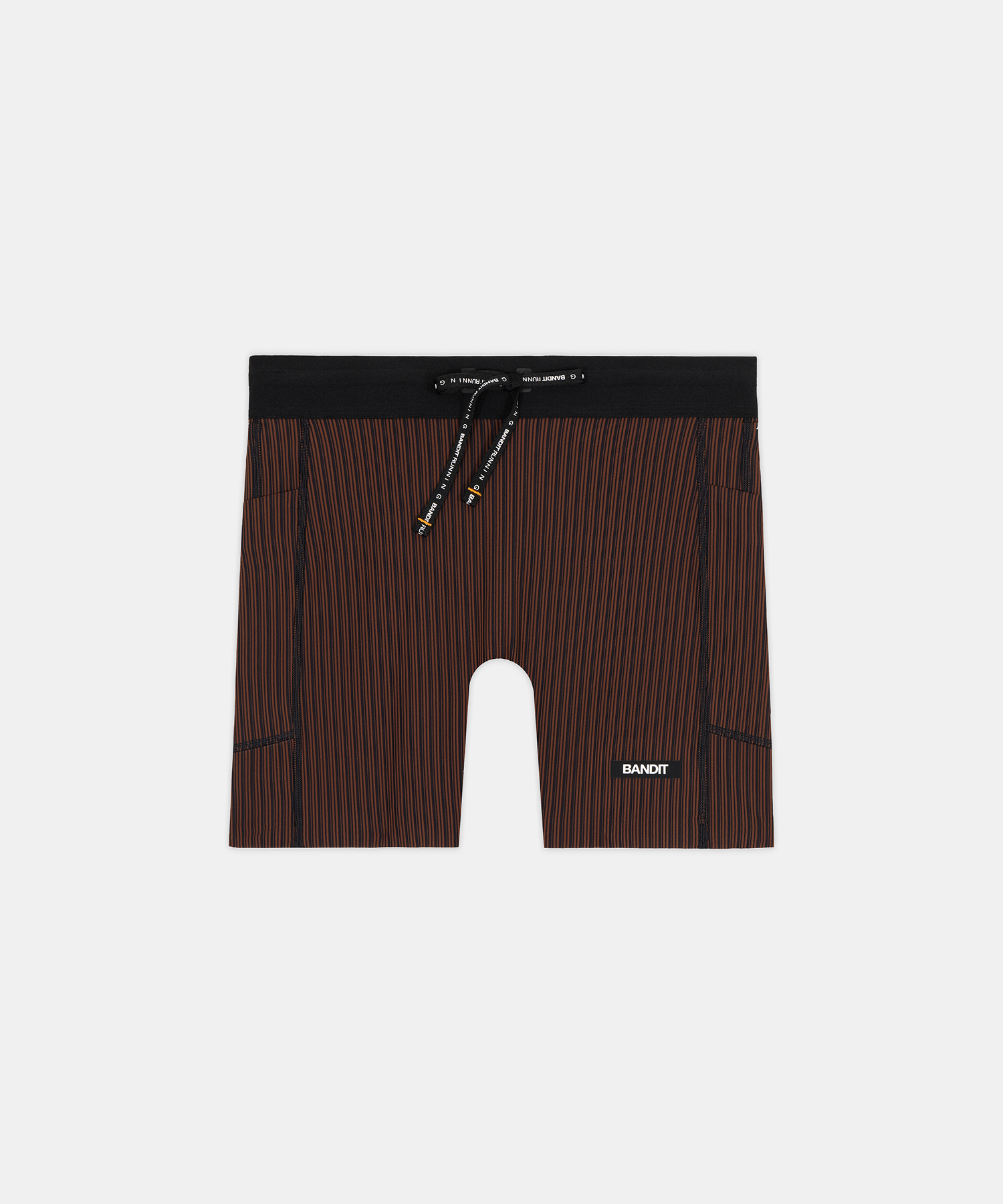 Bandit Womens Striped Cadence 5 Compression Shorts Cacao Black