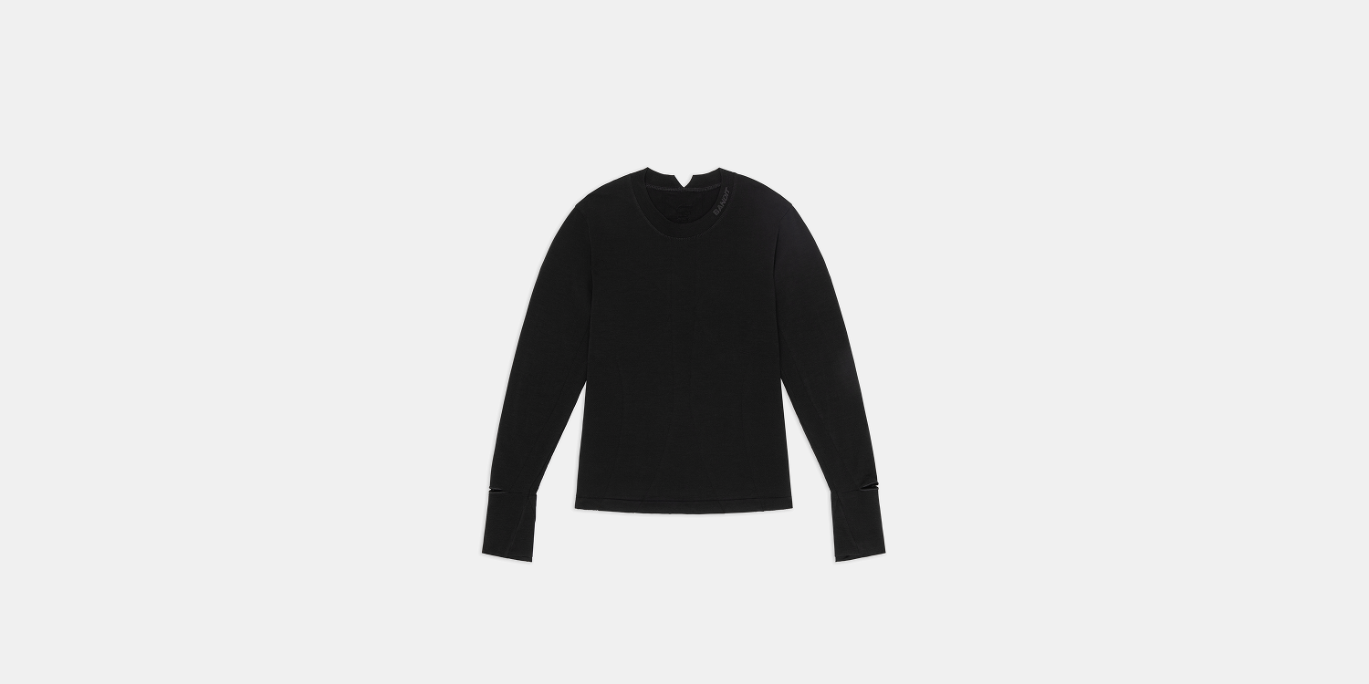 Bandit Womens Seamless Wool Blend Long Sleeve Black