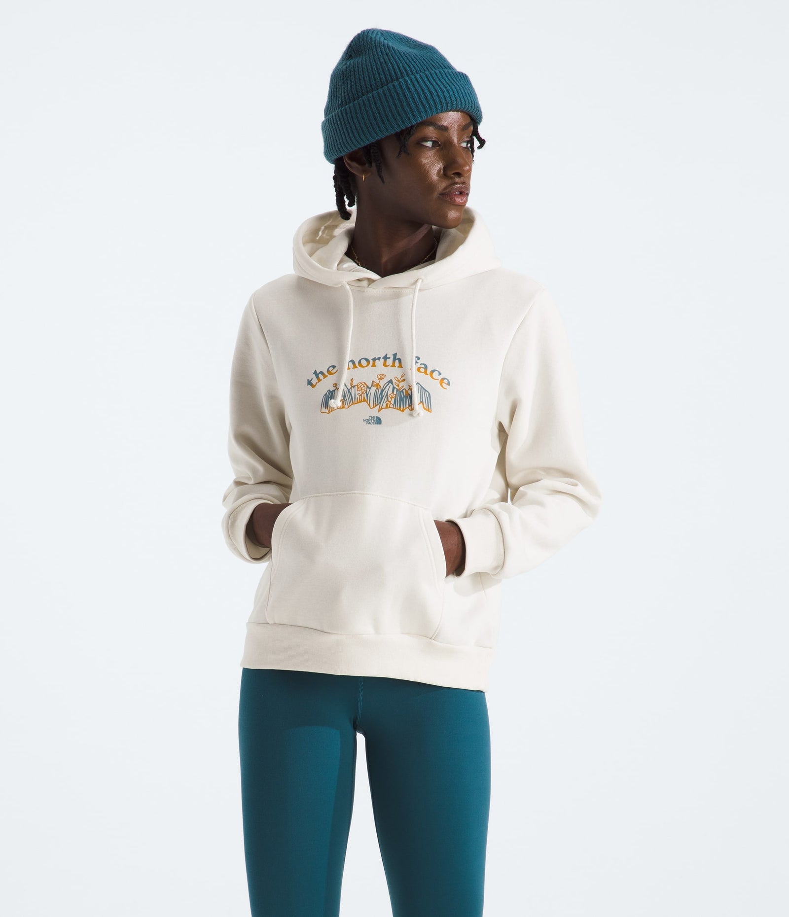 The North Face Women’s Evolution Retro-Growth Hoodie—Graphic White Dune