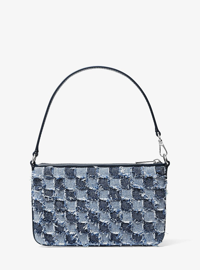 Jet Set Travel Small Patchwork Denim Convertible WASHED DENIM Wristlet