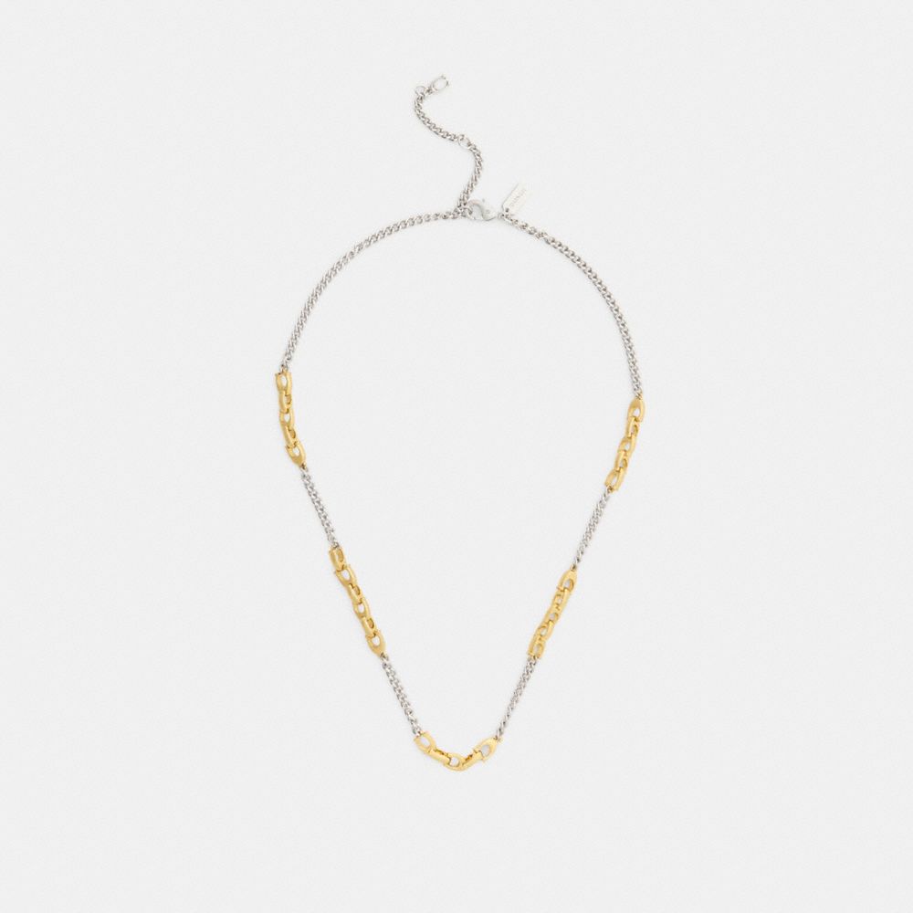 Coach Linked C Necklace Gold Silver