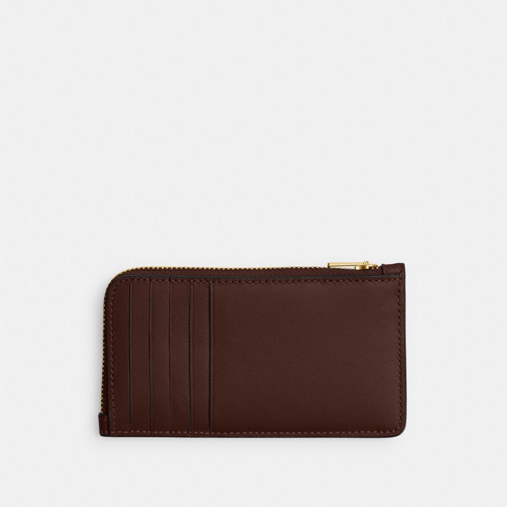 Coach New York Zip Card Case Brass Maple