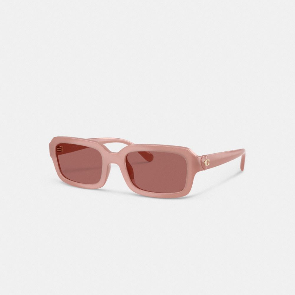 Coach C Heart Narrow Square Sunglassses Pink
