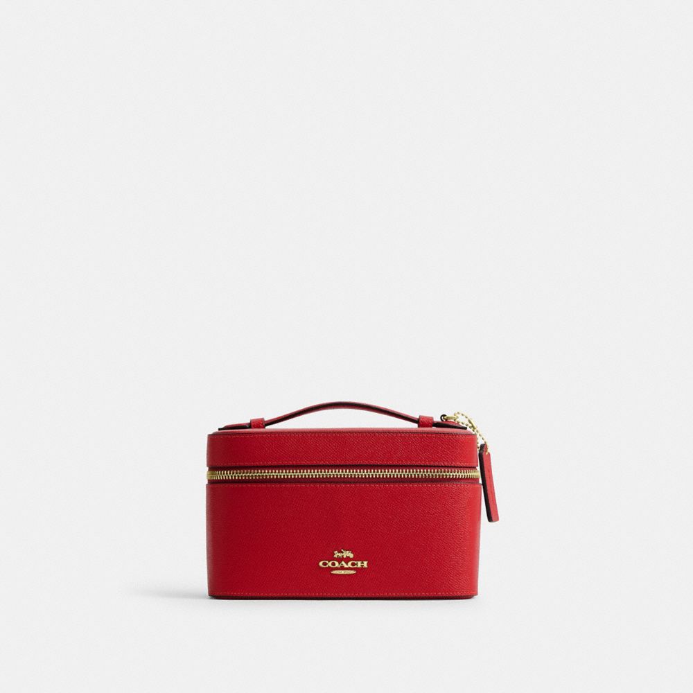 Coach Cosmetic Case Gold Bright Cardinal