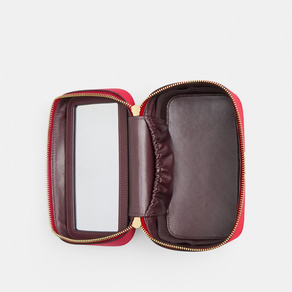 Coach Cosmetic Case Gold Bright Cardinal