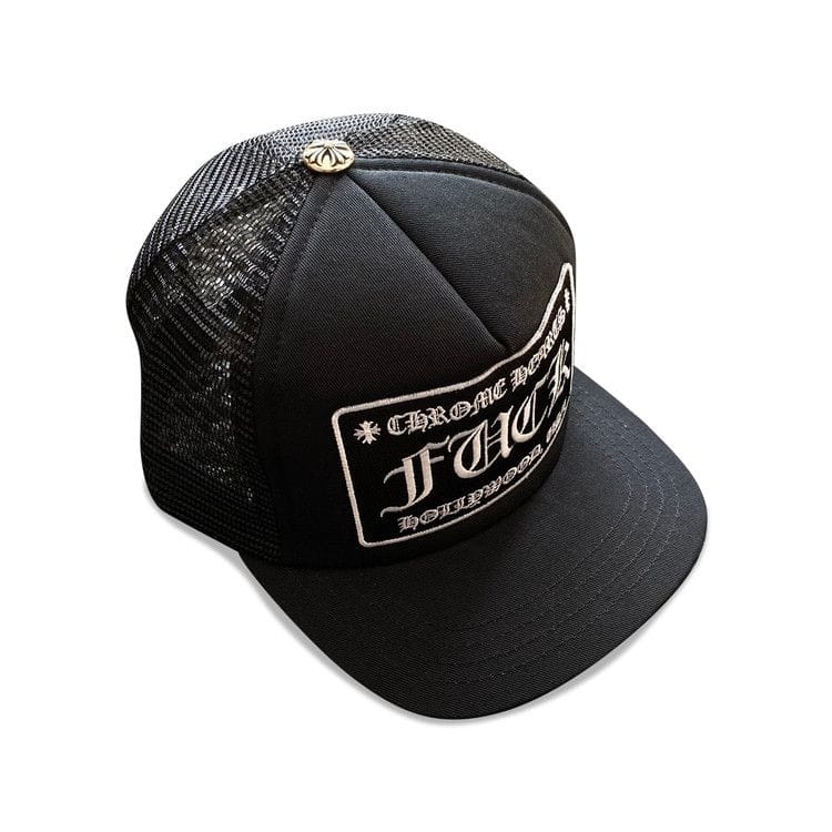 Chrome Hearts FUCK Hollywood Trucker Hat Black