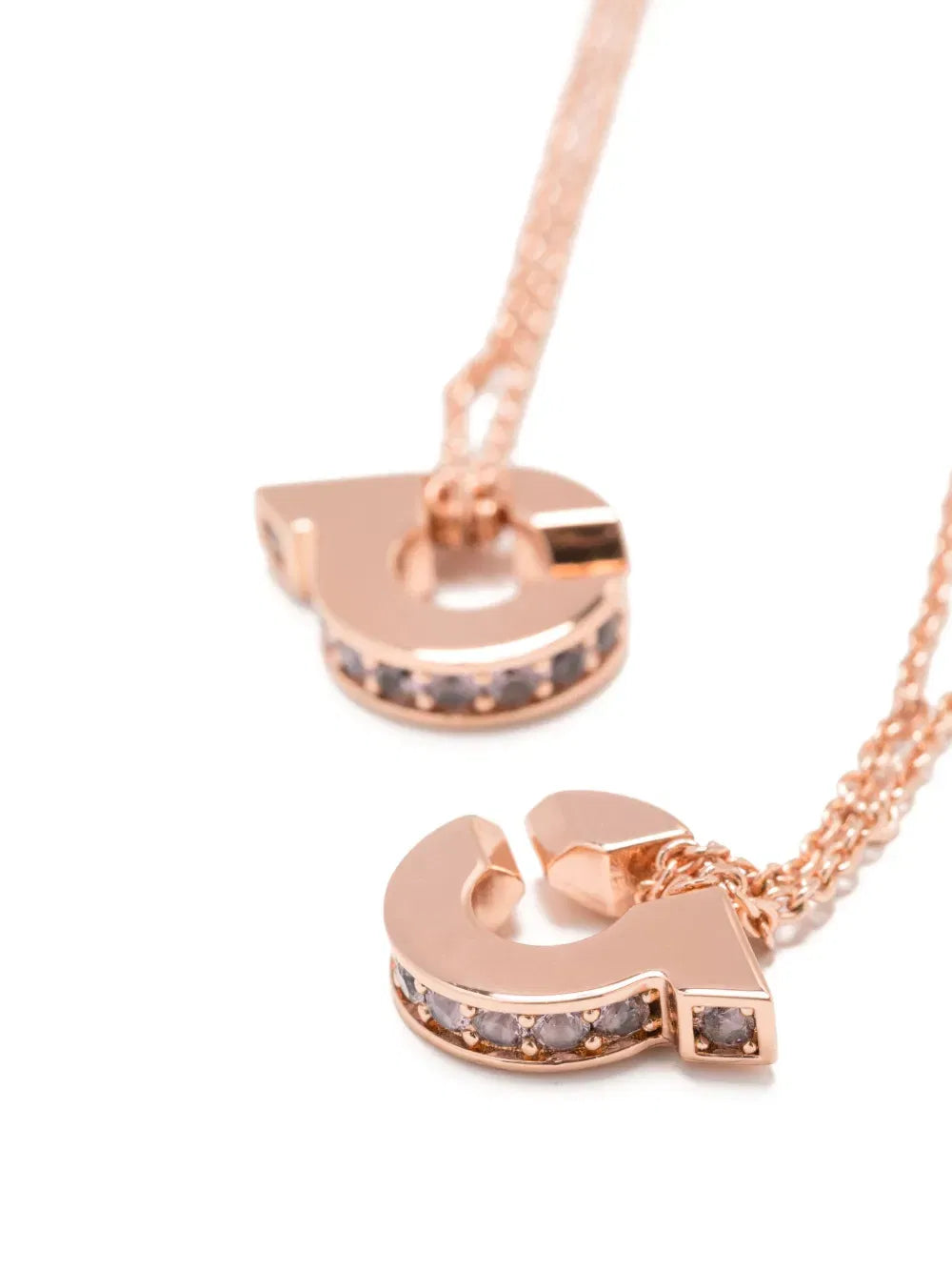 Double Gancini pendant necklace