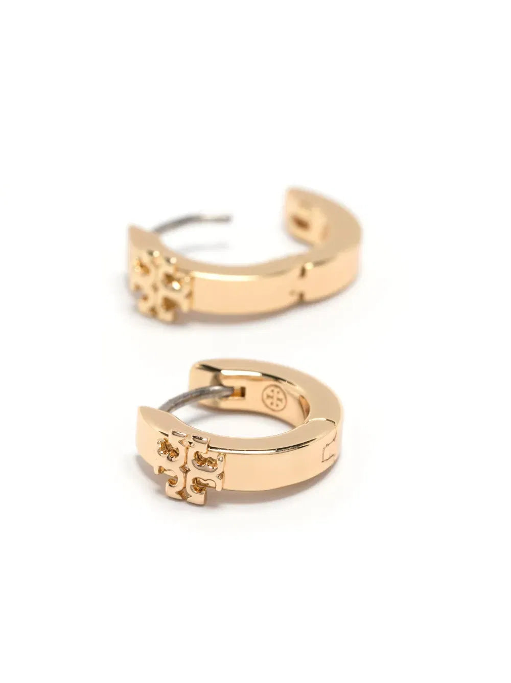 Double T-motif polished earrings