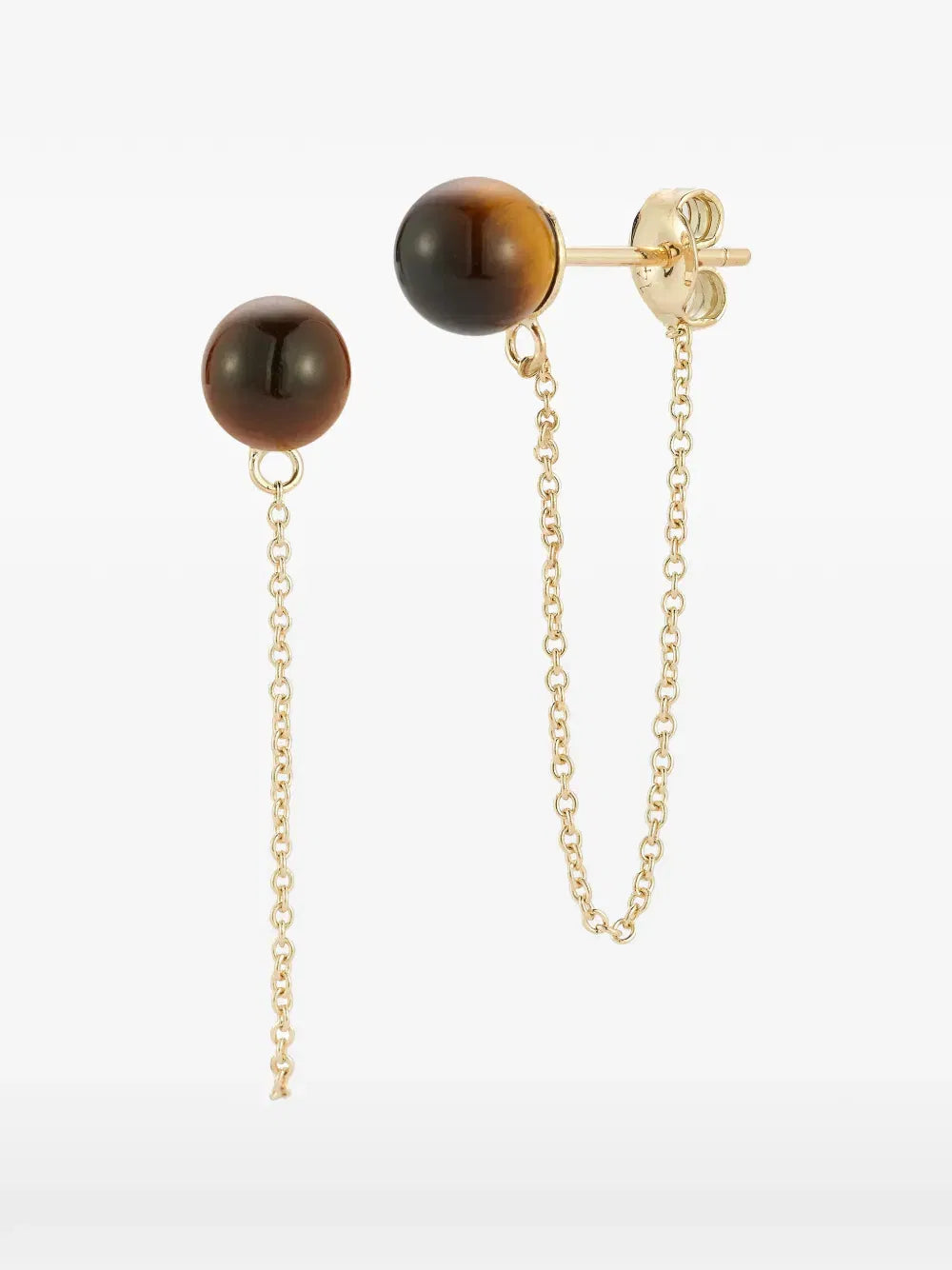 14kt yellow gold tiger eye earrings