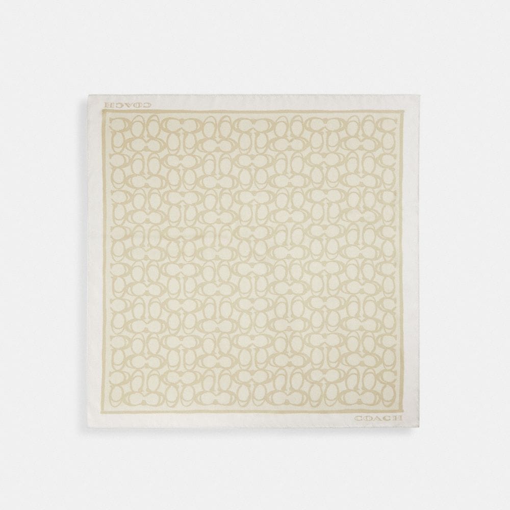Coach Jumbo Signature Silk Square Scarf Light Tan
