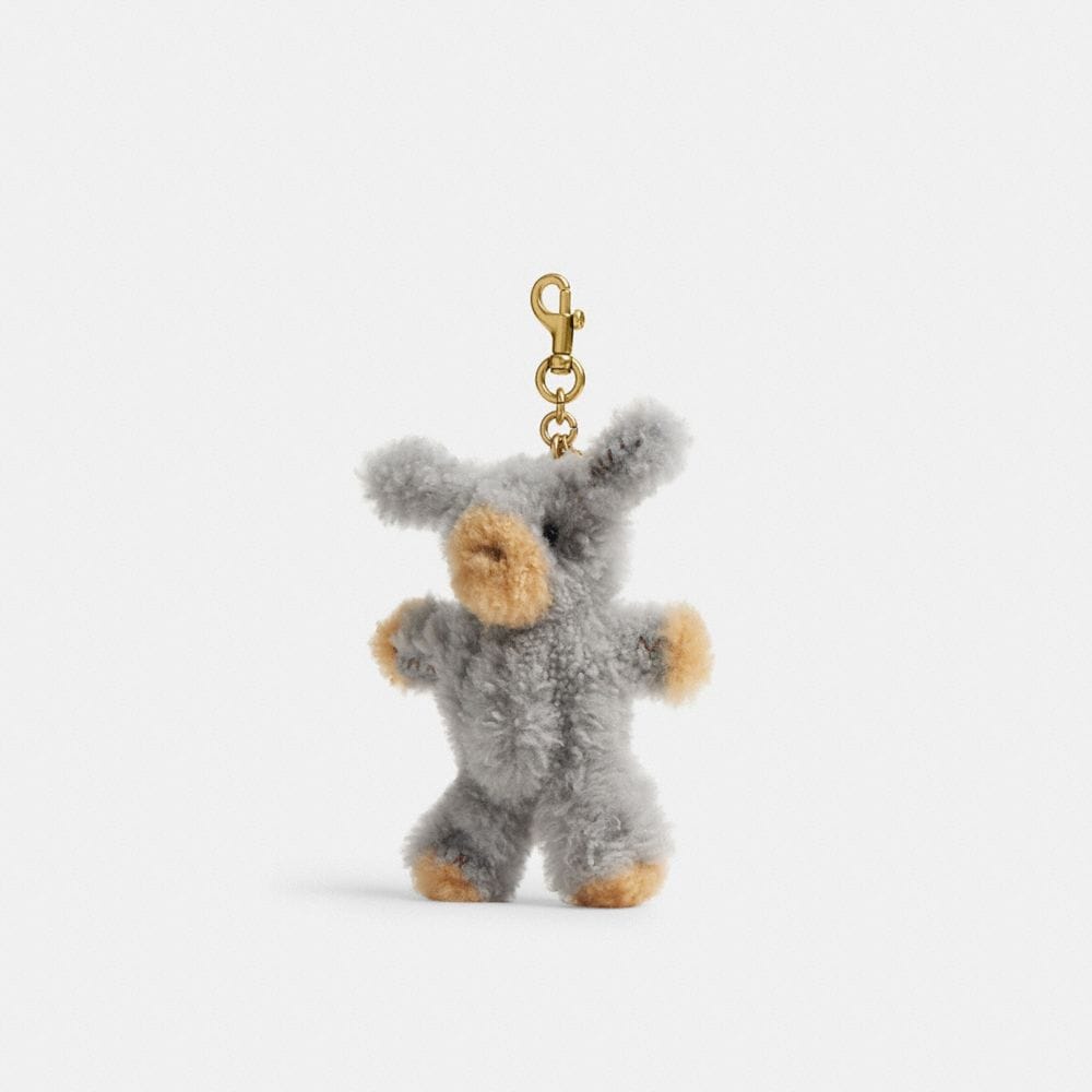 Coach Fuzzy Bag Charm In Shearling