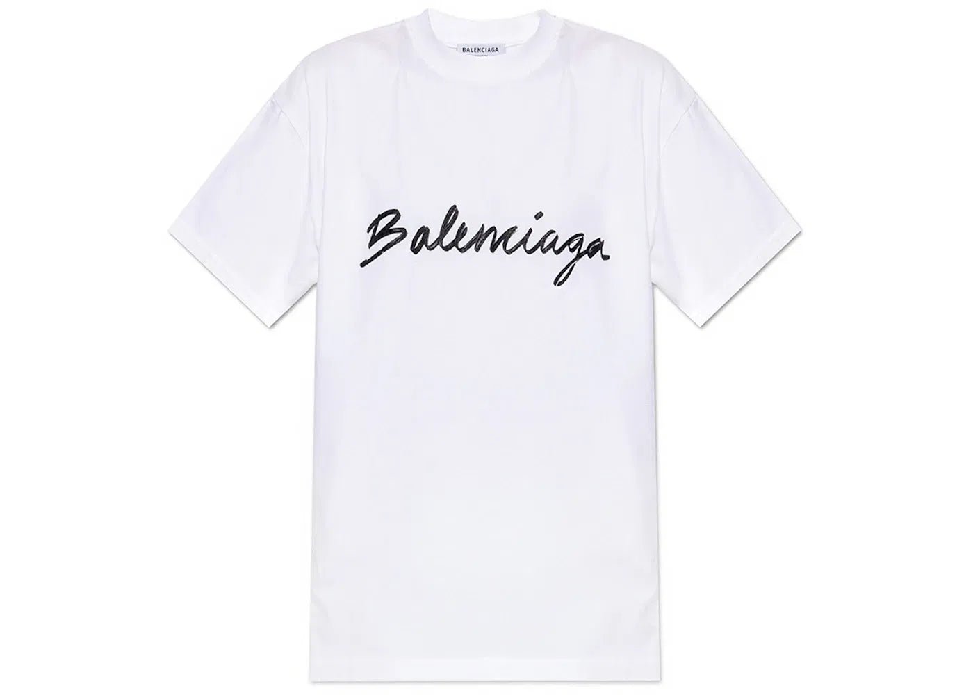 Balenciaga Women's Script Logo T-Shirt White/Black