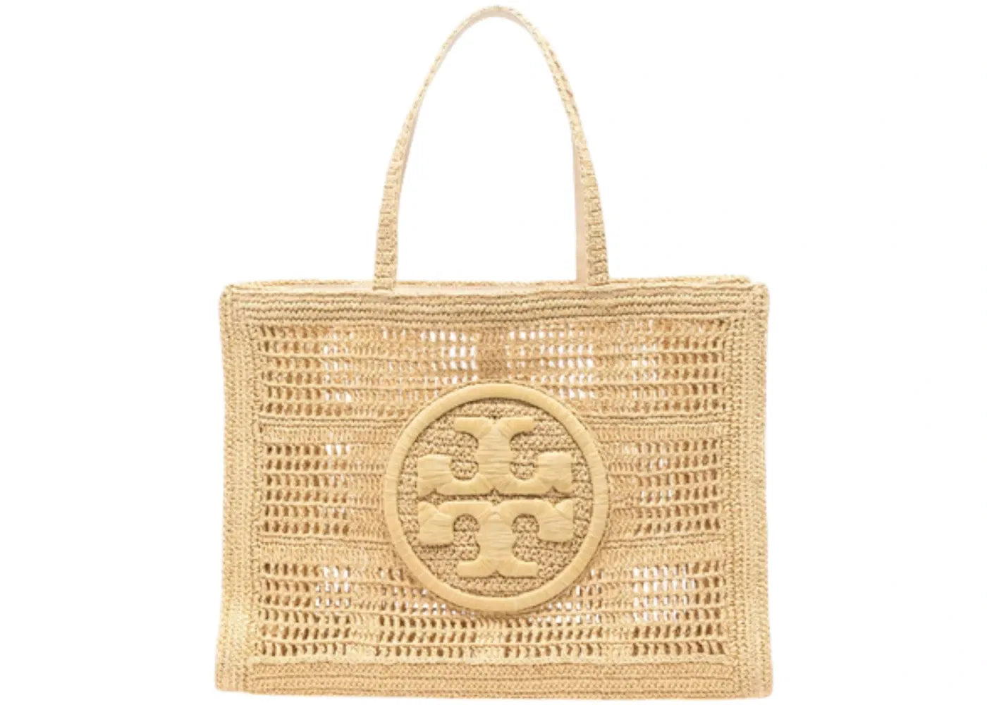 Tory Burch Ella Hand-Crocheted Large Tote Bag Natural